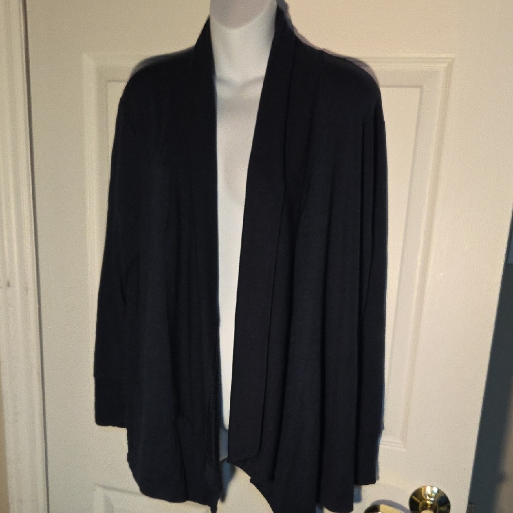 Navy Athleta Nirvana Pranayama Restore Wrap Fitness Yoga Cardigan Sweater Sz M